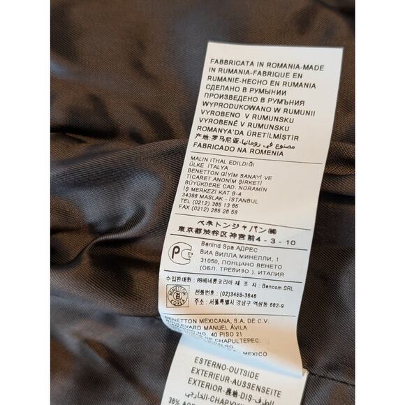 Stile Benetton Grey Textured Wool Blend Belted Wrap Coat - Size 40 (US 4/6) - Picture 11 of 14